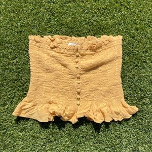 Indie boho yellow cropped tube top